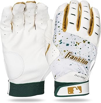 Guantes de bateo Franklin Sports MLB 2nd Skinz - Juvenil XS - Blanco/Verde F