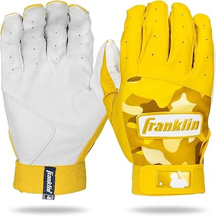 Guantes de bateo Franklin Sports MLB Digitek - Adulto L - Amarillo