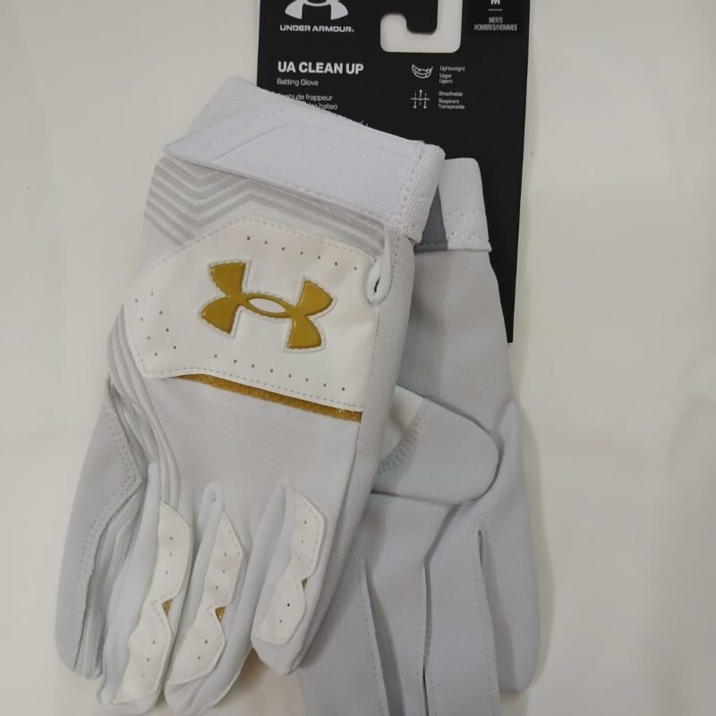 Guantes de bateo para adultos M, Under Armour CLEAN UP - Blanco/Dorado