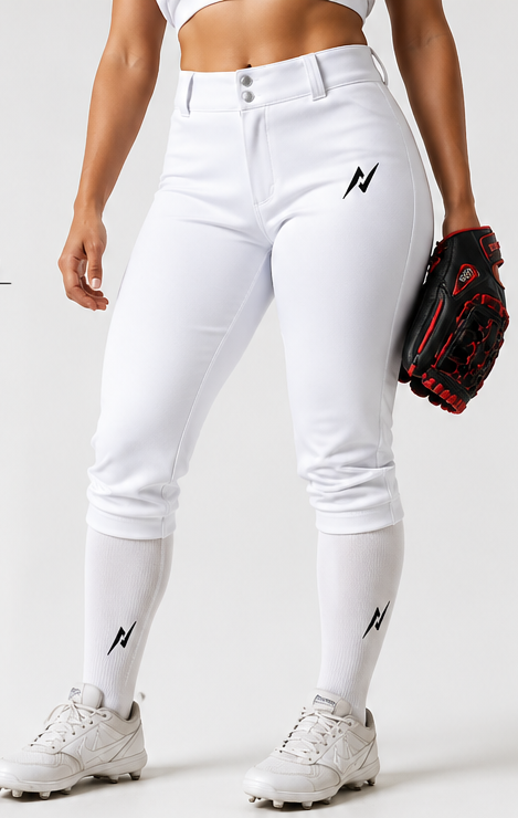 Pantalón Bombacho Softball Femenino Corto Blanco
